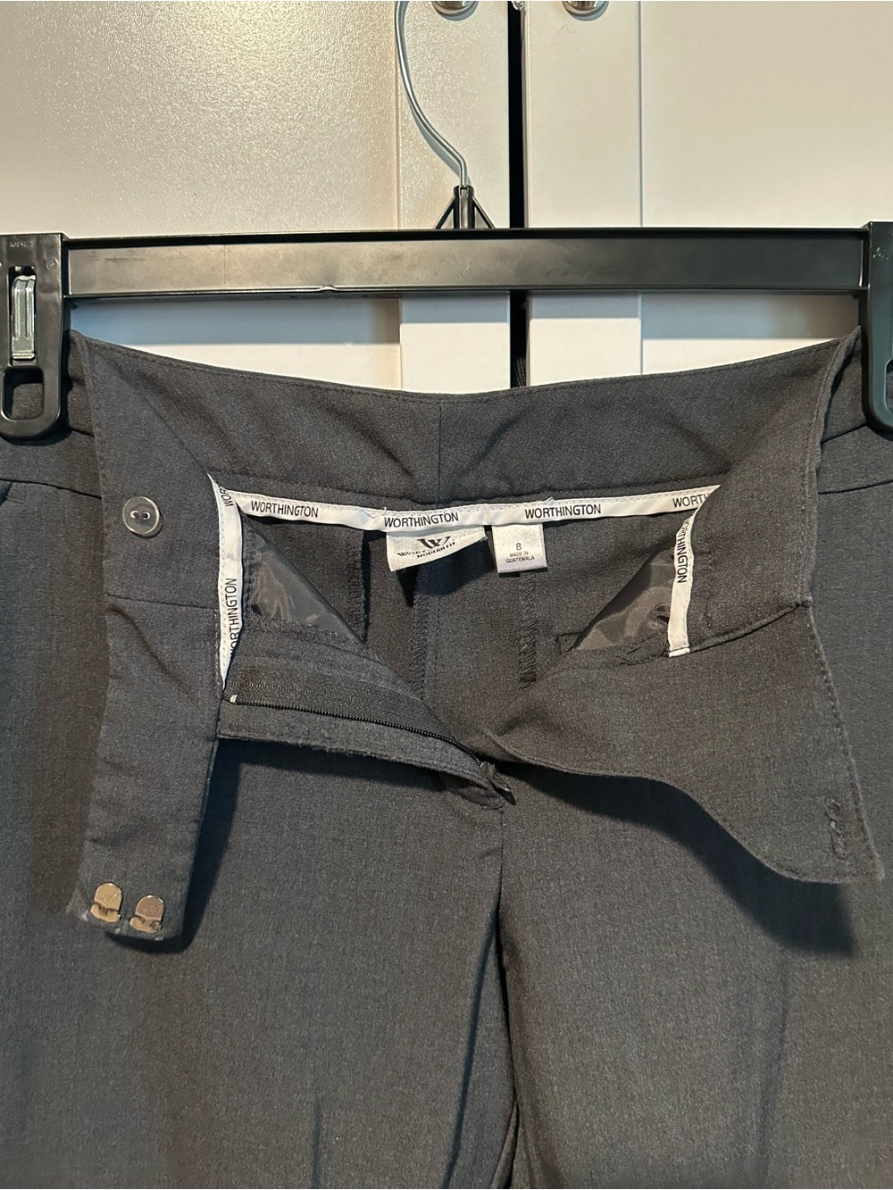 Worthington Modern Fit Gray Trouser Pants Size 8 Career Workwear Office - Picture 3 of 6